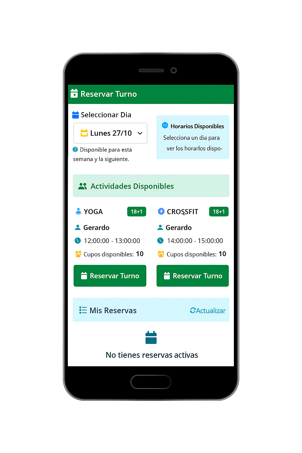 Sistema de Reservas GimSystem